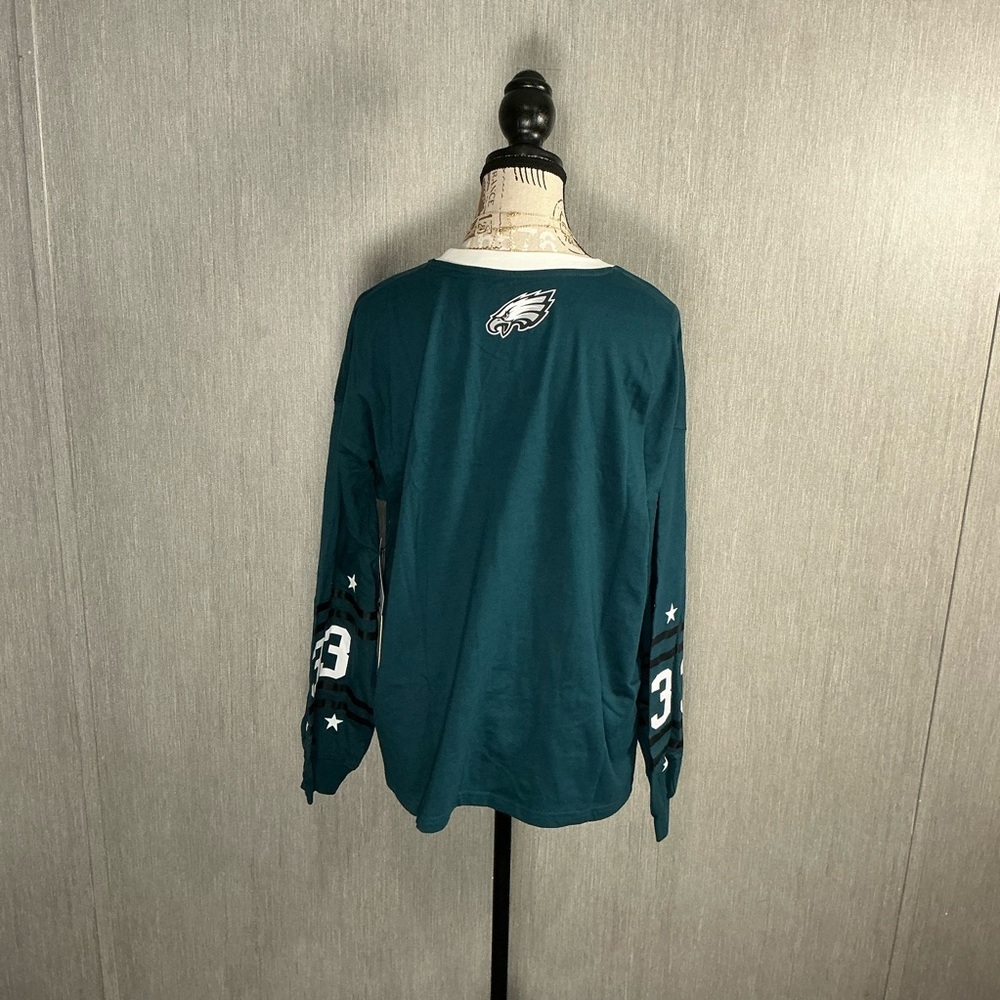 Philadelphia Eagles Women's Long Sleeve Tee - Teal Size XL - Picture 9 of 11